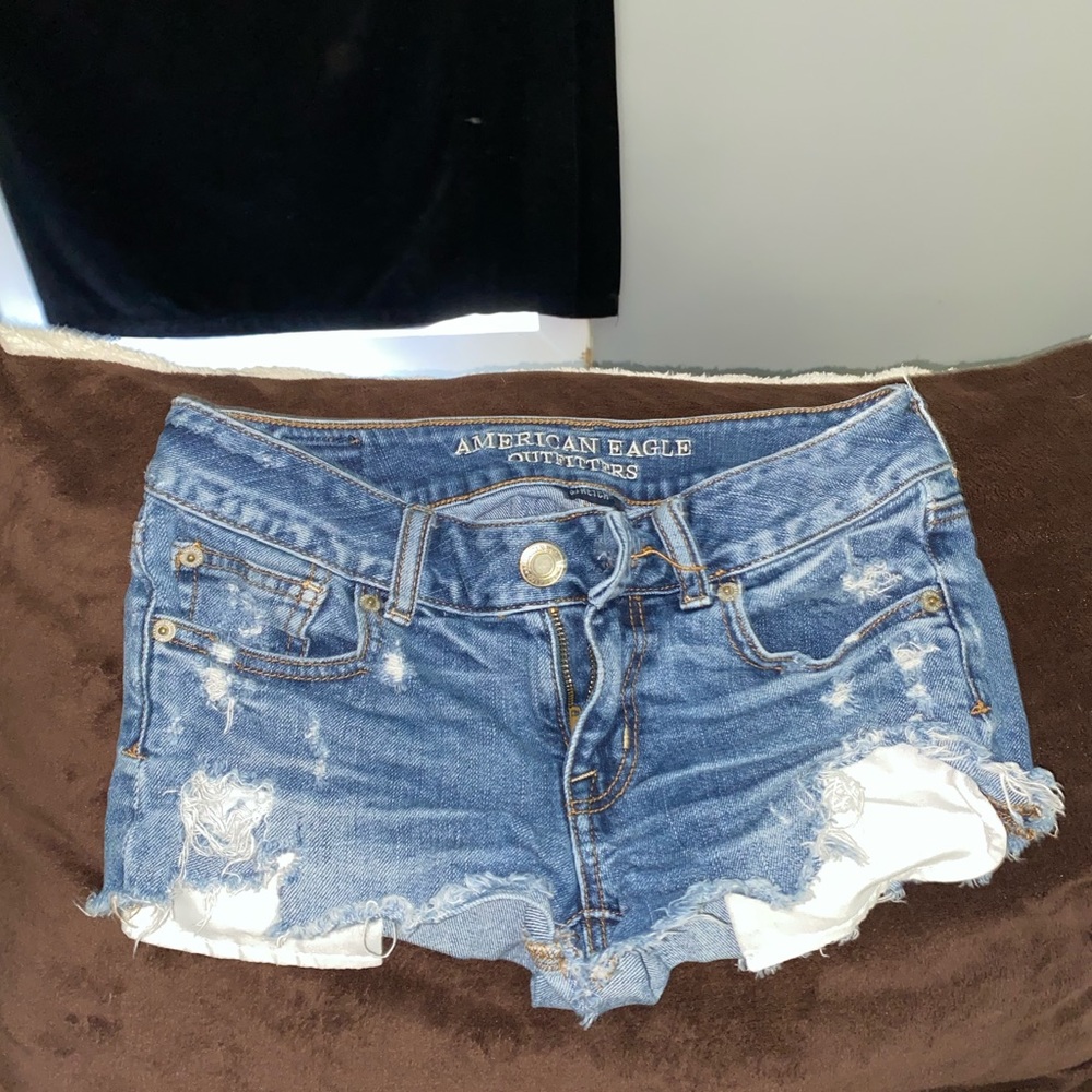 Blue jean shorts, American Eagle